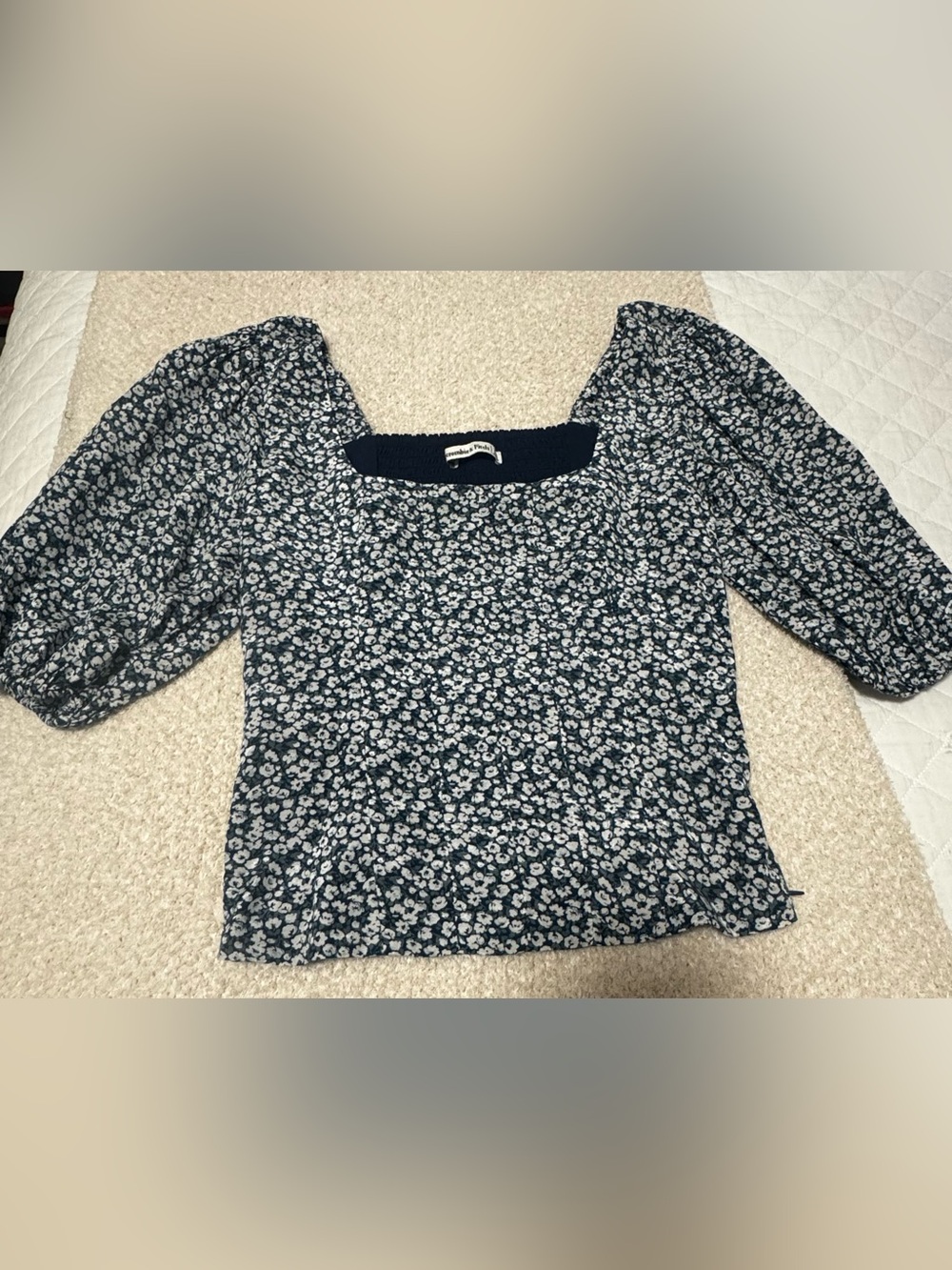 Abercrombie & Fitch | Puff Sleeve Corset Scoopneck Top
